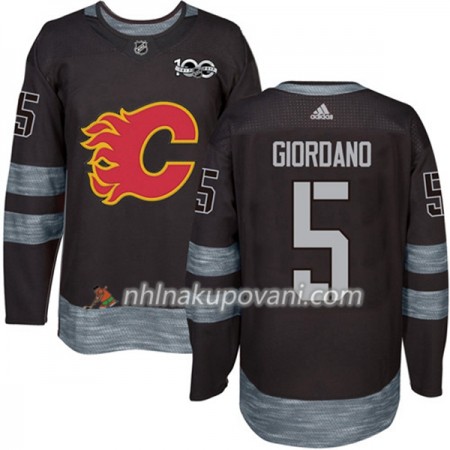 Calgary Flames Dresy Mark Giordano 5 1917-2017 100th Anniversary Adidas Černá Authentic - Pánské Calgary Flames Dresy Mark Giordano 5 1917-2017 100th Anniversary Adidas Černá Authentic - Pánské
